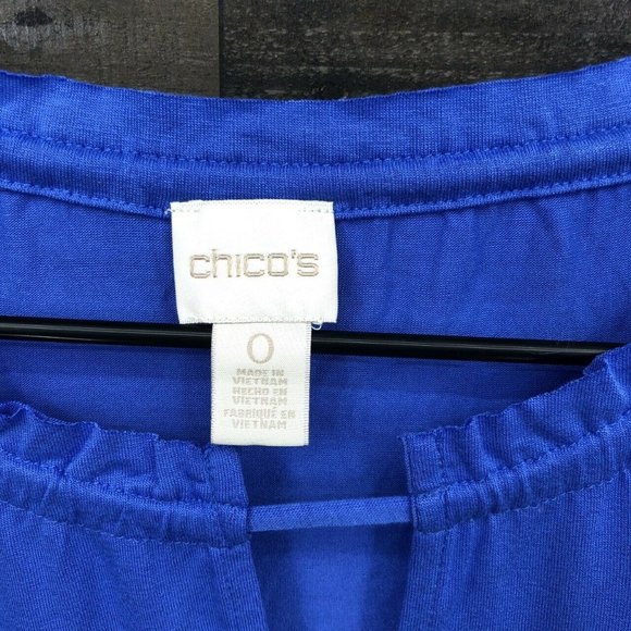 Chico's Long Sleeve Keyhole Cutout Neck Top Size 4 - Picture 5 of 7